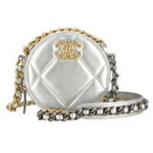 Chanel Round Chain Shoulder Bag Silver